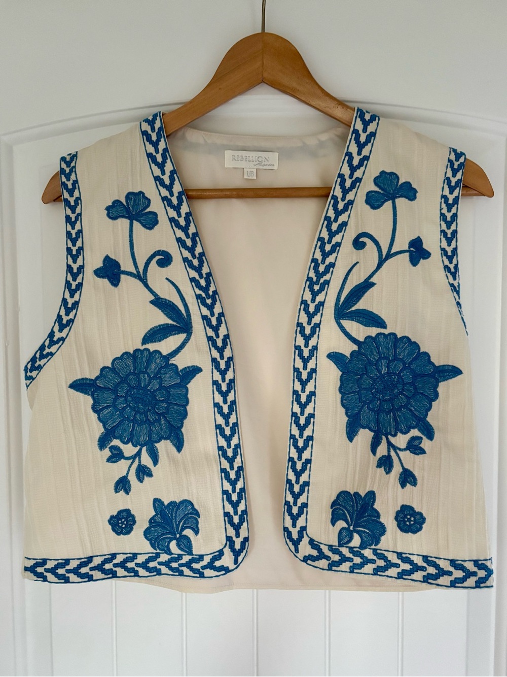 Rebellion Vest | Blue Embroidery | Size Large